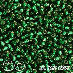 TOHO 15/0 TR-0036. Зеленый с серебряной линией (Silver-Lined Green Emerald).