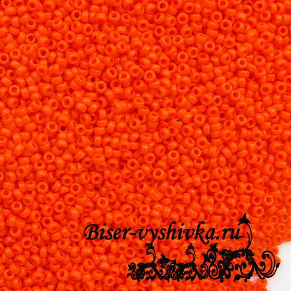 Miyuki, круглый 15/0 (RR-0406). Непрозрачный оранжевый (Opaque Orange)
