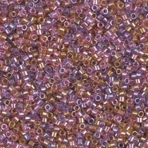 MIYUKI Delica 11/0 DB-0982. Цвет: микс фиолетово-лососевого цвета окрашенный изнутри.