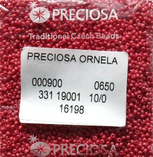 Бисер PRECIOSA №10 арт. 16198 1кат. Непрозрачный темно-розовый. 50гр.