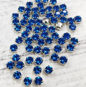 Шатоны Preciosa MAXIMA ss16 (4 мм) Cap.blue DF. Цвет цап: серебро. 1 шт