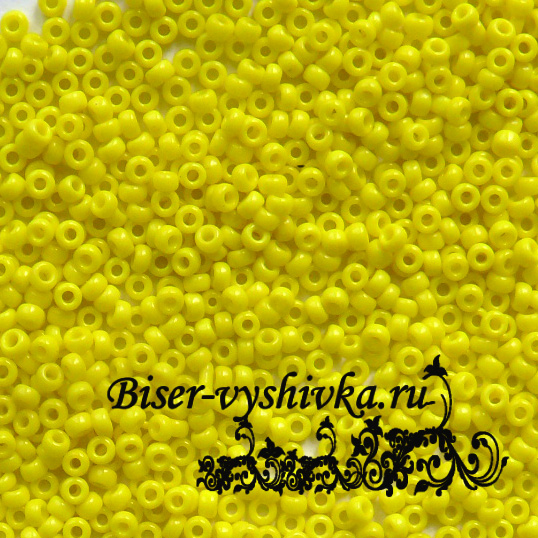 Miyuki, круглый 15/0 (RR-0404). Непрозрачный желтый (Opaque Yellow)