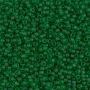 Miyuki, круглый 11/0 (RR-0146F). Цвет: матовый зеленый прозрачный.