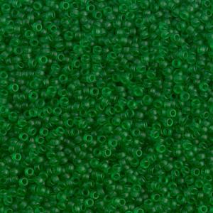Miyuki, круглый 15/0 (RR-0146F). Цвет: прозрачный зеленый матовый (Matted Transparent Green).