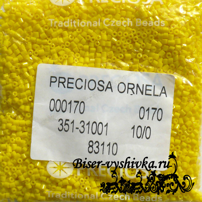 Бисер Чешский, прециоза (рубка) арт.83110 (1категория). Непрозрачный желто-лимонный. 50гр.