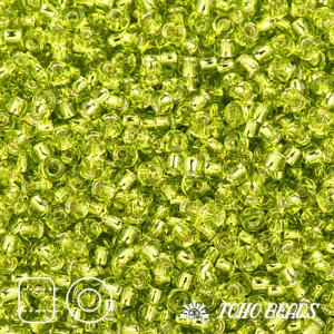 TOHO 15/0 TR-0024. Зеленый лайм с серебристой сердцевиной (Silver-Lined Lime Green).