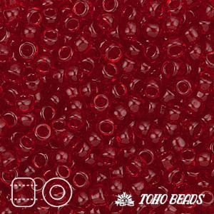 TOHO 15/0 TR-0005C. Рубин прозрачный (Transparent Ruby)