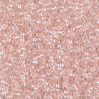 MIYUKI Delica 11/0 DB-1223. Цвет: прозрачный розовый туманный блеск (Transparent Pink Mist Luster) 