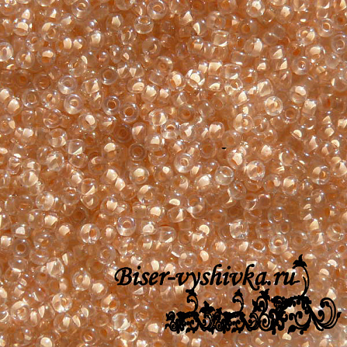 Miyuki 15/0 (RR-2197). Прозрачный со светло-персиковой линией внутри. 10гр. от интернет-магазина biser-vyshivka.ru  Miyuki 15/0 (RR-2197). Прозрачный со светло-персиковой линией внутри. 10гр.