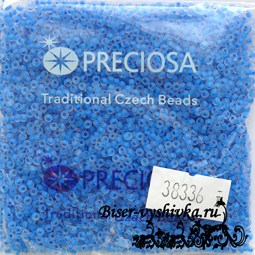 Бисер PRECIOSA арт. 38336 2кат. Цвет: прозрачный с синей цветовой линией. 50гр. от интернет-магазина biser-vyshivka.ru  Бисер PRECIOSA арт. 38336 2кат. Цвет: прозрачный с синей цветовой линией. 50гр.